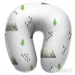 Travel Pillow Mountains Trees Larger Scale Memory Foam U Neck Pillow for Lightweight Support in Airplane Car Train Bus - B07V3XQ5TF